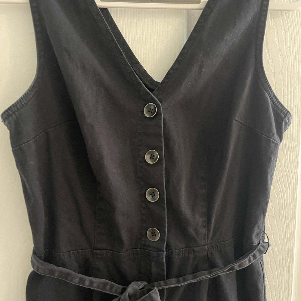 98% Cotton Sleeveless Button-Down Jumpsuit